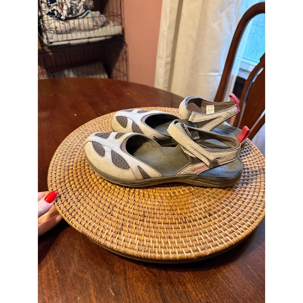 Merrell Aluminum Womens Sport Sandals Tan Grey Pink J37484 Size 8 Mary Jane